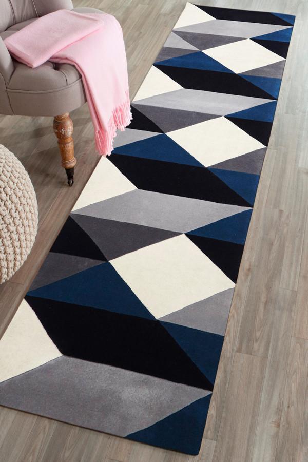 Matrix Pure Wool Steel Runner Rug Rug