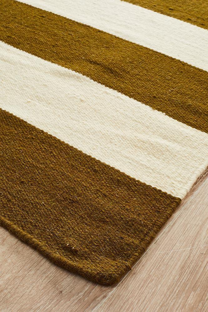Nomad Pure Wool Flatweave 16 Olive Rug