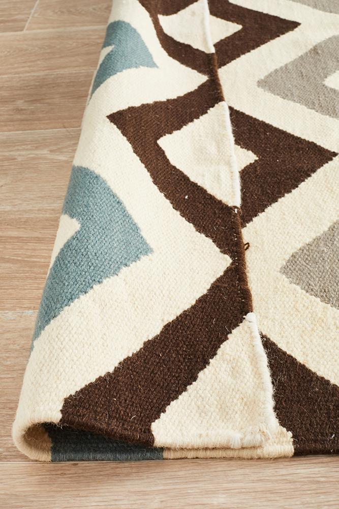 Nomad Pure Wool Flatweave 18 Blue Rug