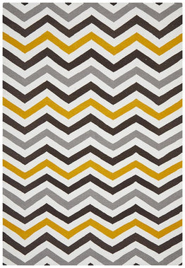 Nomad Pure Wool Flatweave 18 Yellow Rug