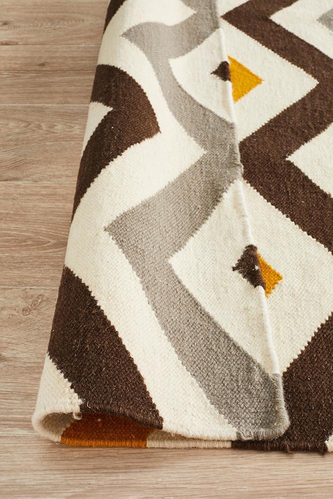 Nomad Pure Wool Flatweave 18 Yellow Rug