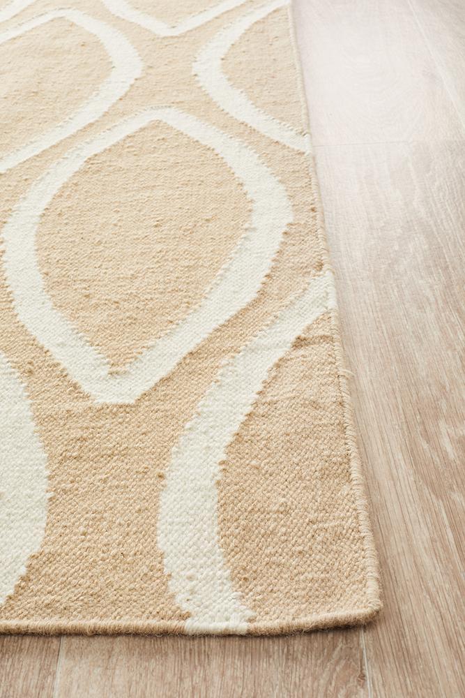 Nomad Pure Wool Flatweave 20 Beige Rug