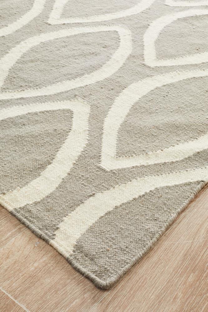 Nomad Pure Wool Flatweave 20 Grey Rug