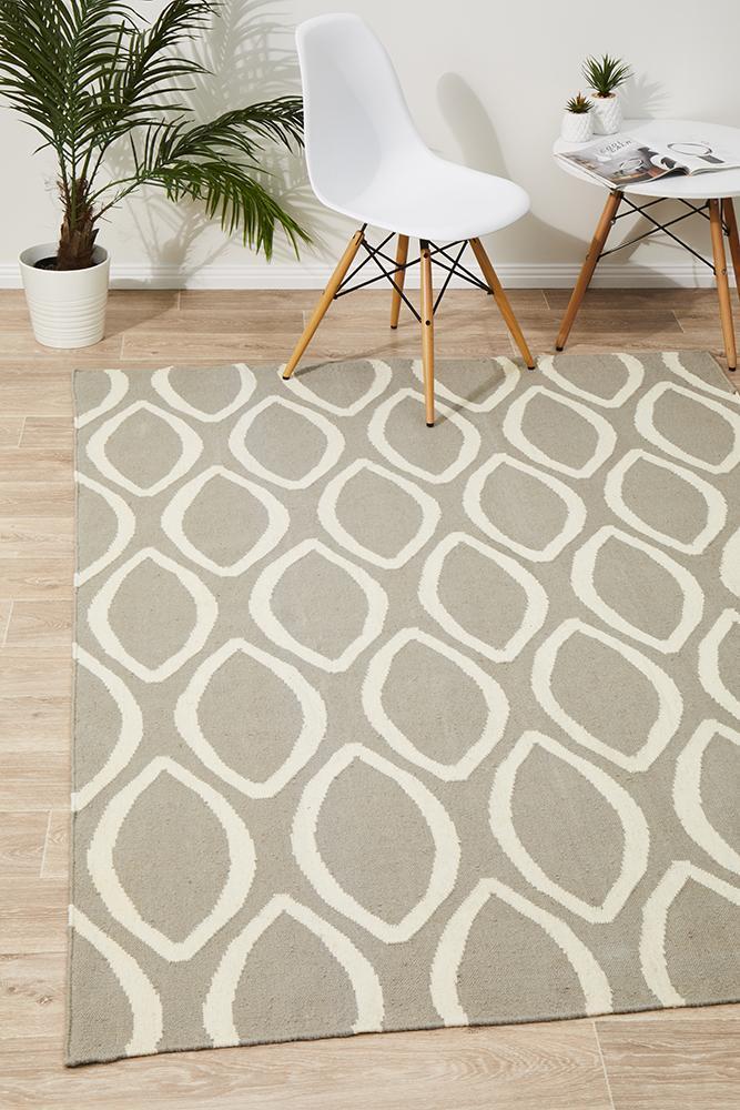 Nomad Pure Wool Flatweave 20 Grey Rug