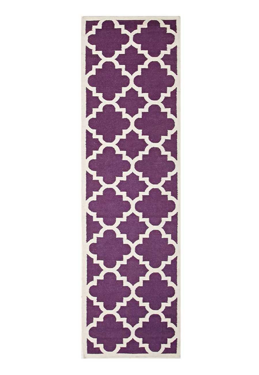 Nomad Pure Wool Flatweave 23 Aubergine Runner