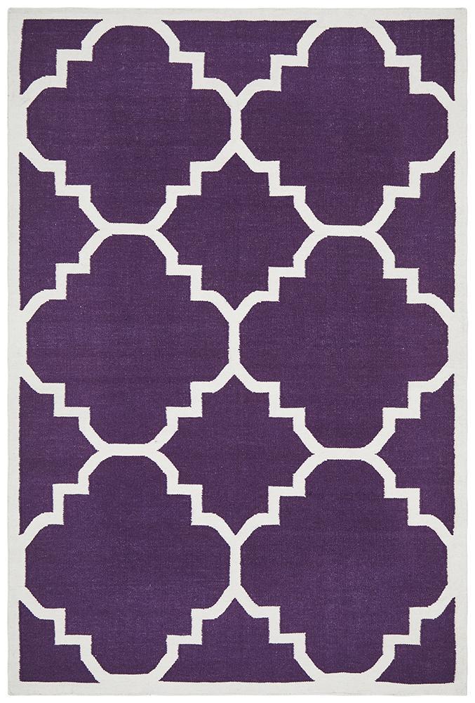 Nomad Pure Wool Flatweave 23 Aubergine Rug