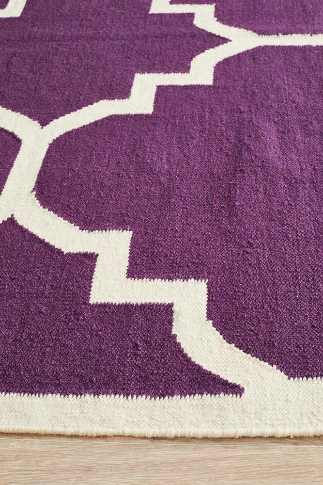 Nomad Pure Wool Flatweave 23 Aubergine Rug