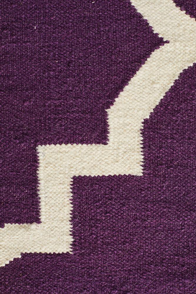 Nomad Pure Wool Flatweave 23 Aubergine Rug