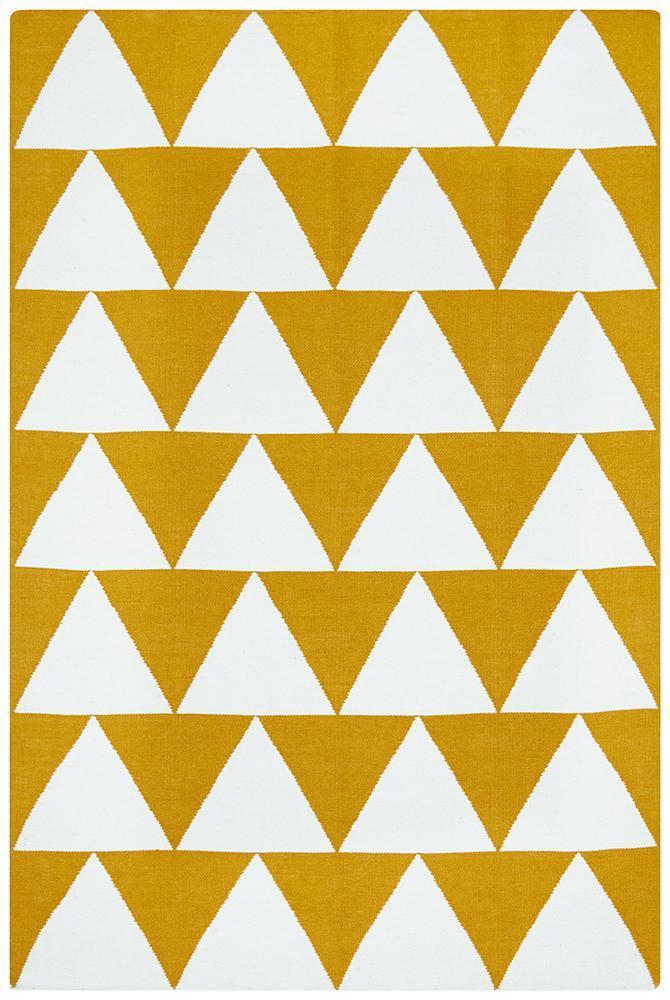 Nomad Pure Wool Flatweave 26 Yellow Rug