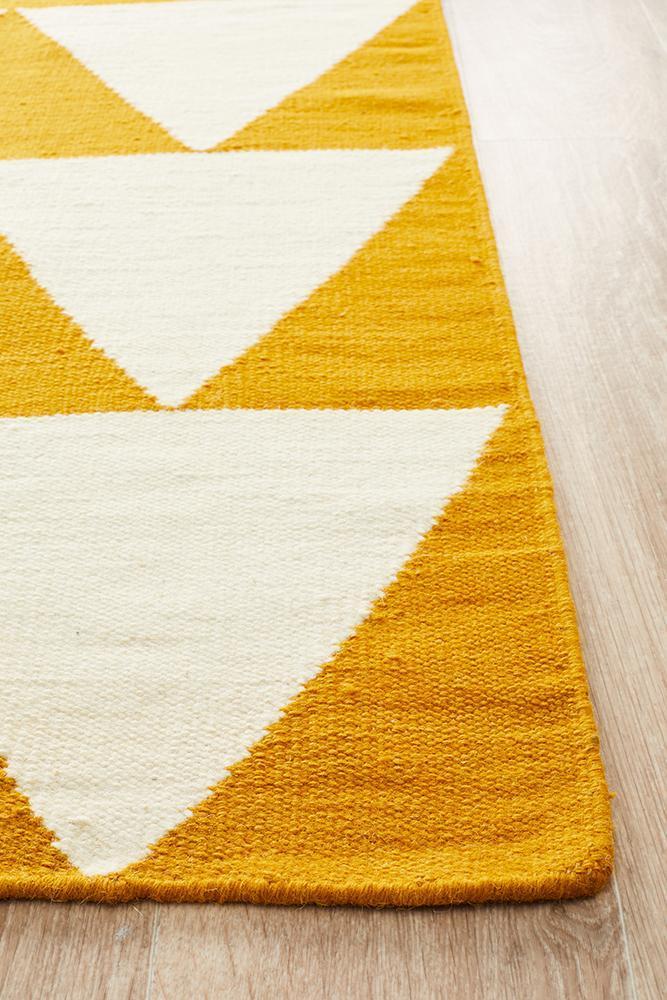 Nomad Pure Wool Flatweave 26 Yellow Rug