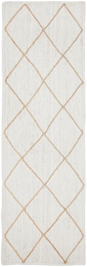 Noosa 222 White Runner Rug