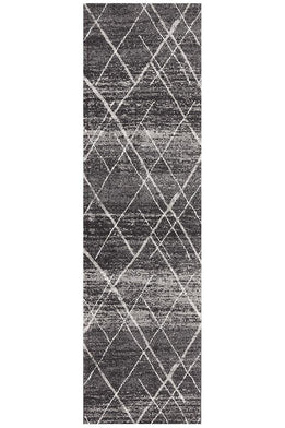 Oasis Noah Charcoal Contemporary Runner Rug