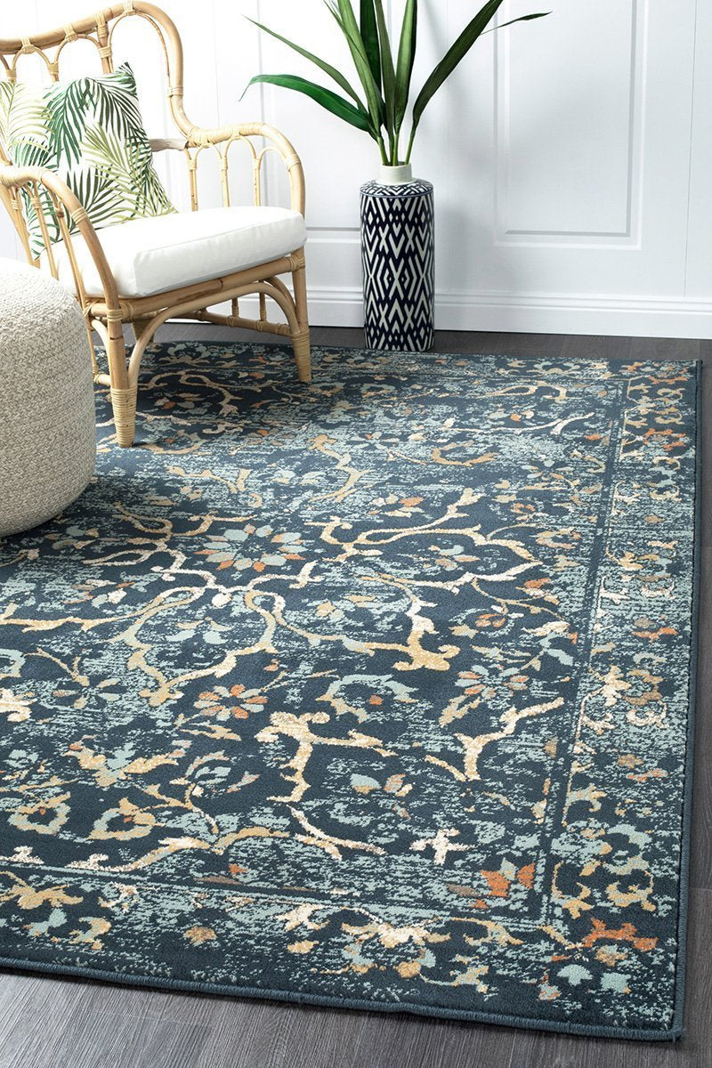 Oxford Mayfair Stem Navy Rug