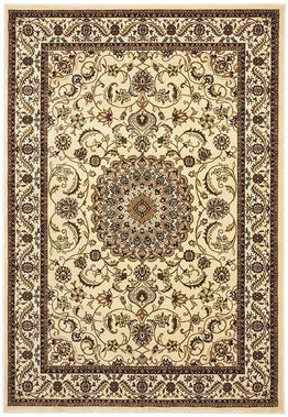 Sydney Collection Medallion Rug Ivory With Ivory Border