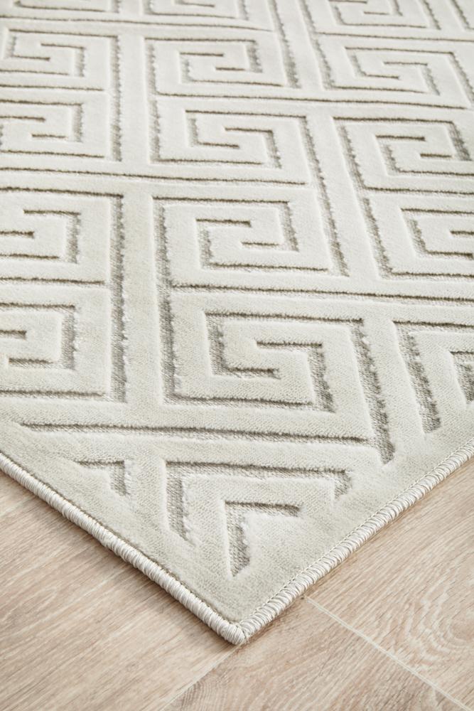 York Alice Natural White Runner Rug