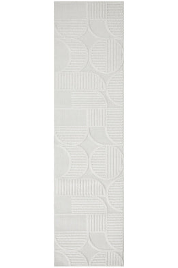Lotus Leo White Runner Rug