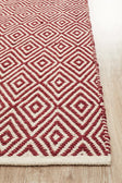 Abode Diamond Design Red Rug