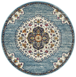 Babylon 202 Blue Round Rug