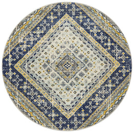 Babylon 203 Navy  Round Rug