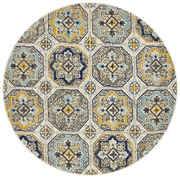 Babylon 204 Blue  Round Rug