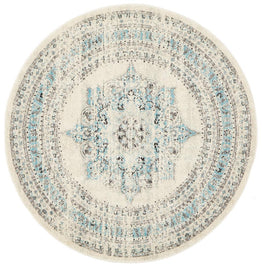 Century 922 White Round Rug