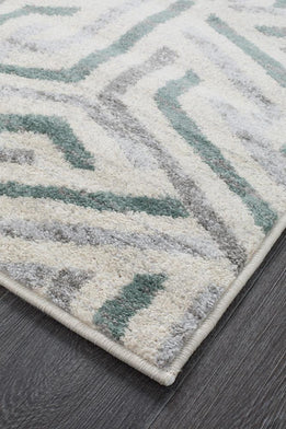 Dimensions Divinity Link Teal Modern Runner Rug