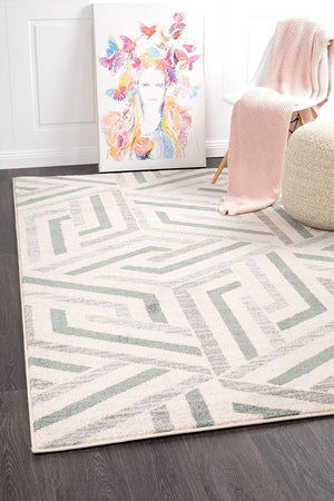 Dimensions Divinity Link Teal Modern Rug