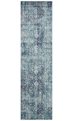 Evoke Muse Blue Transitional Runner Rug