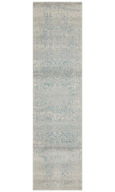 Evoke Glacier White Blue Transitional Runner Rug