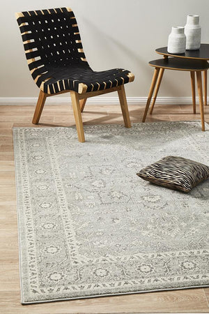 Evoke Silver Flower Transitional Rug