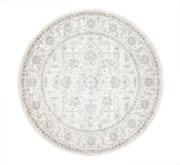 Evoke Winter White Transitional Round Rug