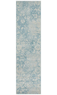 Evoke Skyline Blue Transitional Runner Rug