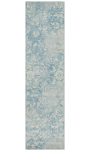 Evoke Skyline Blue Transitional Runner Rug