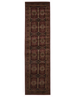 Istanbul Traditional Afghan Design Runner Rug Burgundy Red