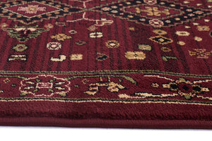 Istanbul Collection Traditional Shiraz Design Burgundy Red Rug