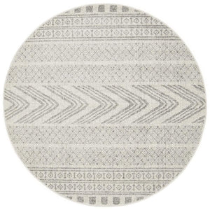 Mirage Adani Modern Tribal Design Grey Round Rug