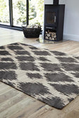 Moroccan Style  Diamond Design Charcoal Rug