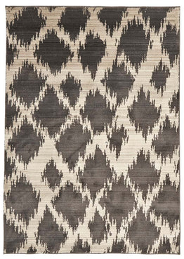 Moroccan Style  Diamond Design Charcoal Rug