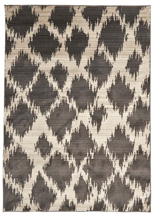 Moroccan Style  Diamond Design Charcoal Rug