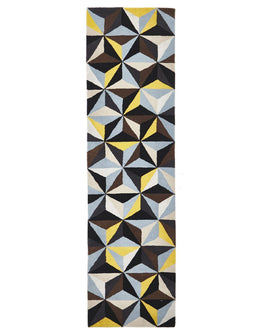 Matrix Pure Wool Blue Runner Rug