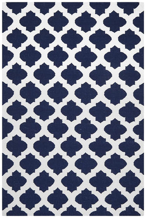 Nomad Pure Wool Flatweave 15 Navy Ivory Rug