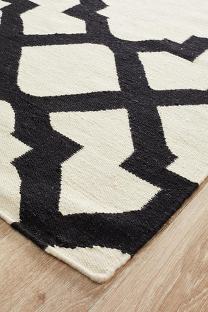 Nomad Pure Wool Flatweave 17 Black Rug