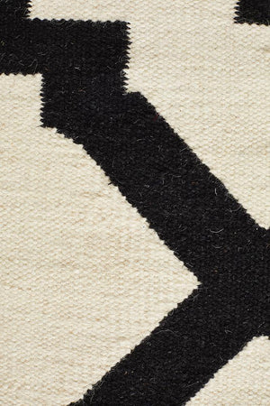 Nomad Pure Wool Flatweave 17 Black Rug