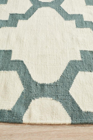 Nomad Pure Wool Flatweave 17 Blue Rug