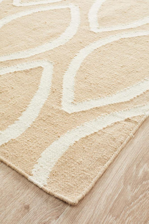 Nomad Pure Wool Flatweave 20 Beige Rug