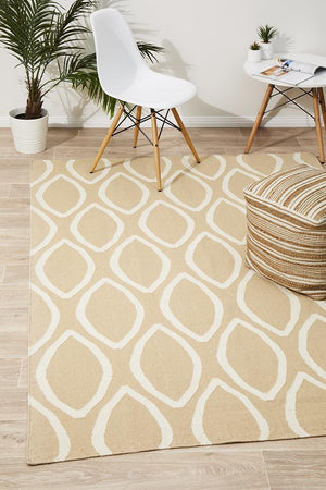 Nomad Pure Wool Flatweave 20 Beige Rug