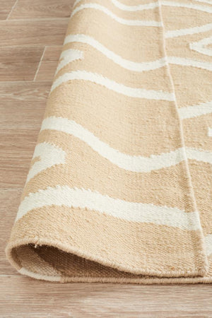 Nomad Pure Wool Flatweave 20 Beige Rug