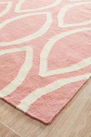 Nomad Pure Wool Flatweave 20 Pink Rug