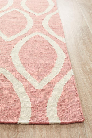 Nomad Pure Wool Flatweave 20 Pink Rug