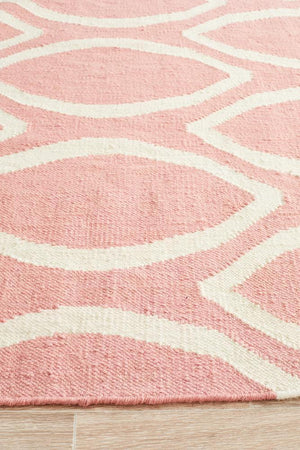 Nomad Pure Wool Flatweave 20 Pink Rug